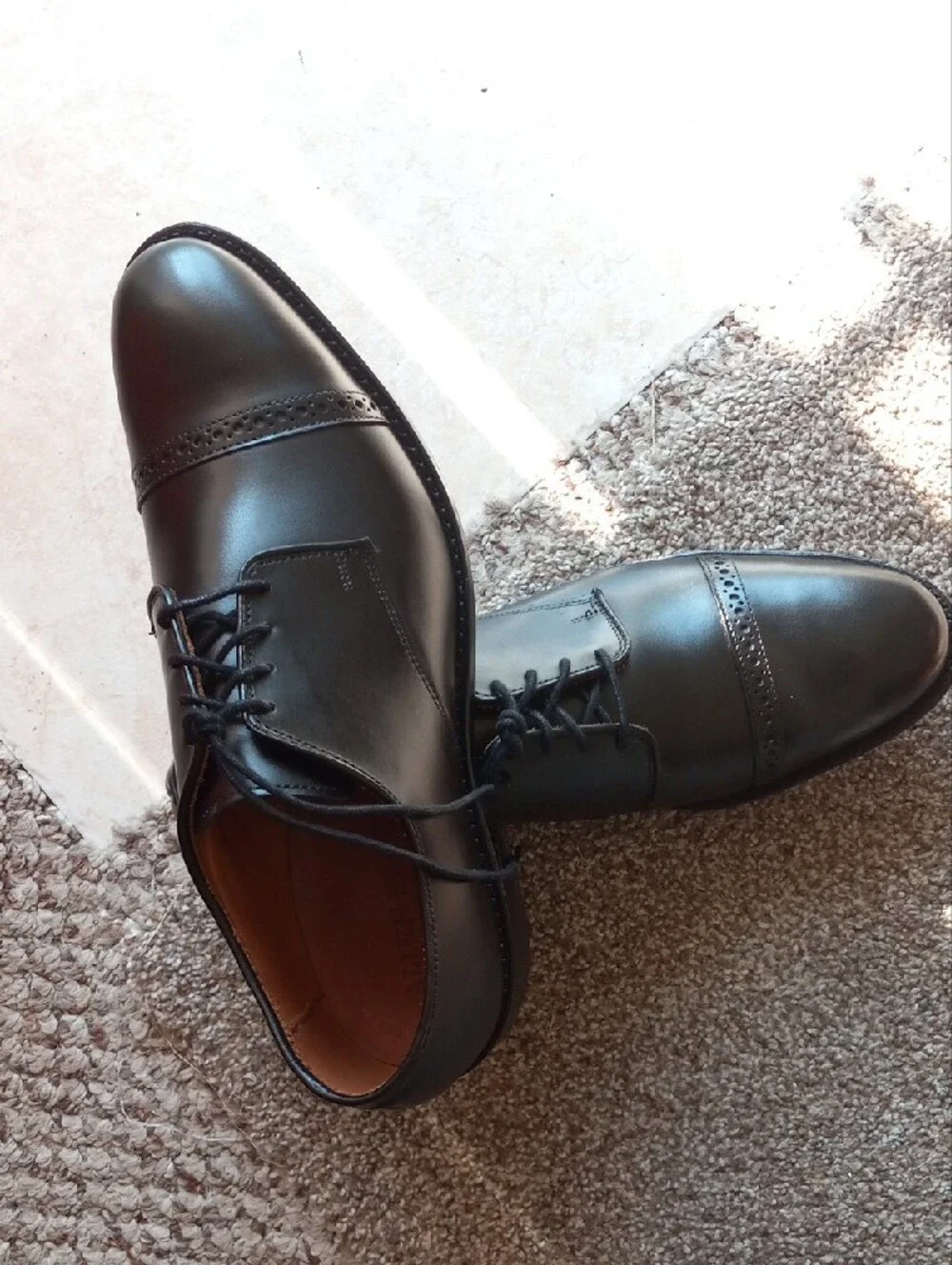 Allen Edmonds Black Cap-Toe Oxford with Brogue Detail